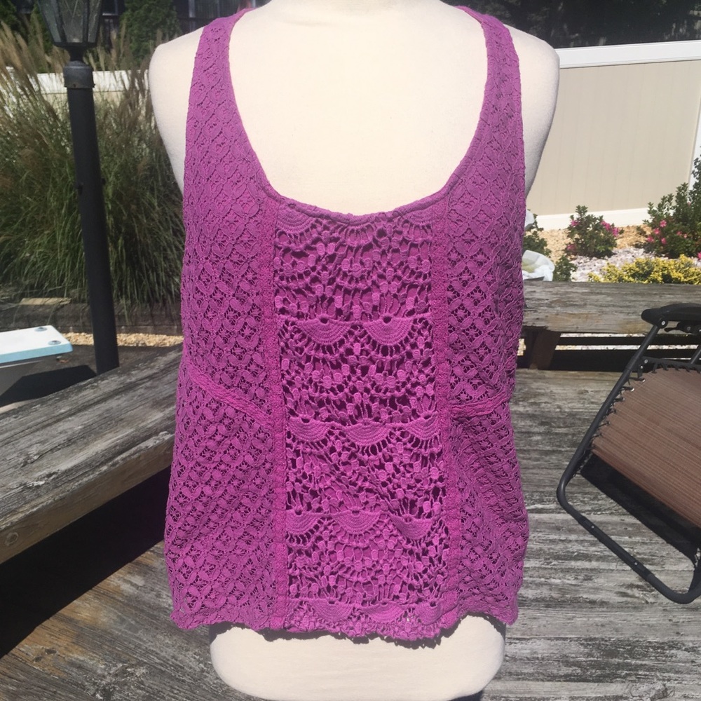 Purple tank top lace